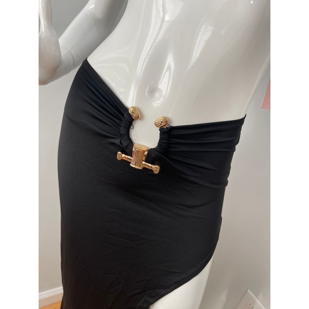 Micas U-ring Crop Tube Top And Asymmetric Slit Skirt Set black size S‎ - Picture 8 of 14